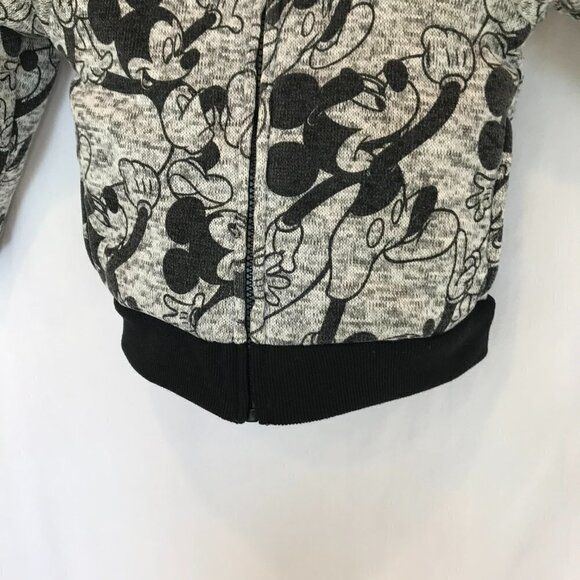 Disney Store Mickey Mouse Sweater Jacket Kids' Size 4T Hooded Fleece Lined Gray - Picture 5 of 9